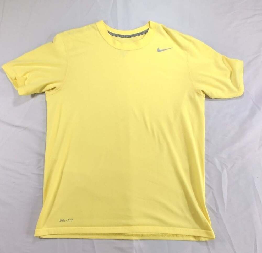 Nike Dri-FIT Men's Yellow Athletic Short Sleeve T-Shirt Size M